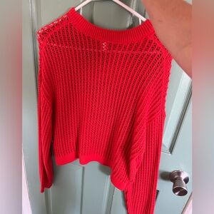 Red mesh sweater